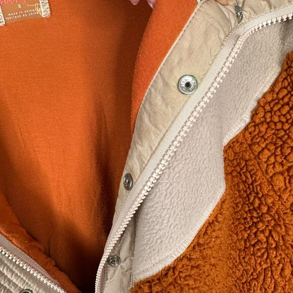 Free People Movement size Small Fall to Rise Quarter Zip Sherpa Fleece Pullover - Picture 8 of 12